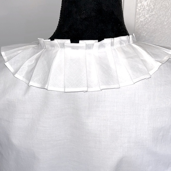 🌾 Perceptions New York Beautiful White Ruffle Belted Midi Dress - Picture 8 of 14